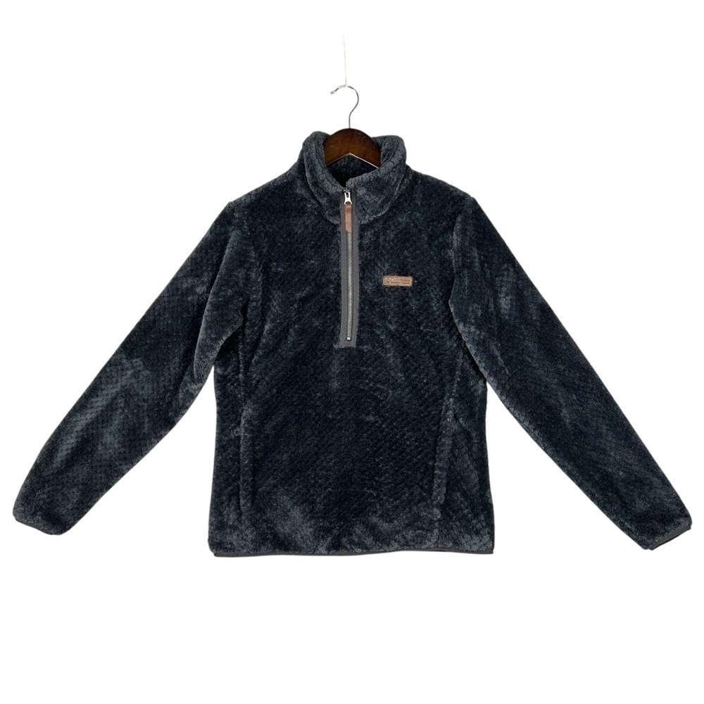 Columbia Jacket Adult Medium Gray Fuzzy Fleece Pockets Outdoors Womens